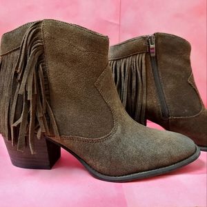 Marc Fisher Dark Brown Suede Booties 9.5 M